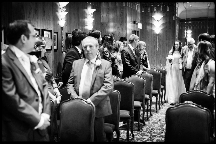 Bride meets Groom at The Savoy in London