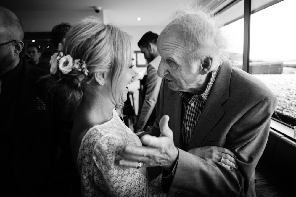 The bride and her grandfather