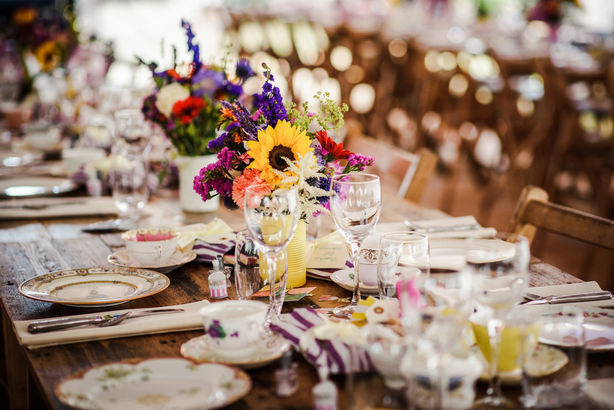 Festival wedding table setting